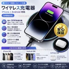 購入即発送！Qi スマホワイヤレス充電器パッドiPhoneチャージャー09022