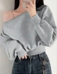 SHEIN グレー クロップド長袖 M