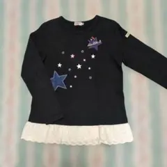 ミキハウスdouble.B 星柄刺繍 チュニック 黒130cm