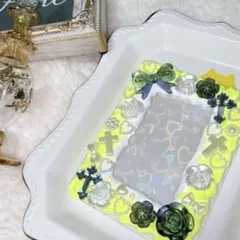 ホイップデコ　硬質ケースデコ　トレカケース　蛍光イエロー　ホワイト【No.12】