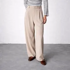 新品　セミワイドパンツ　日本製　美シルエット 後ろウエストゴム入り 春〜初秋向き