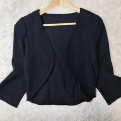美品 フォクシーニューヨーク レースアップ ボレロ 黒 42 ストレッチ 洗える
