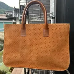 VERA PELLE×オロビアンコ 本革オールレザーパンチング トートバッグ 