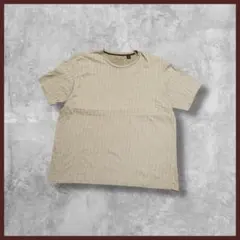 Y*様 US古着 Tasso Elba ストライプ Tシャツ 半袖 ベージュ M