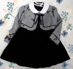 100cm チェック柄リボンドレス　フォーマル　入園式　結婚式