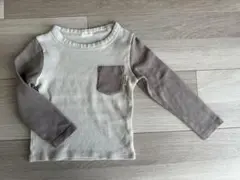 アイボリー・ブラウン長袖Tシャツ 100cm