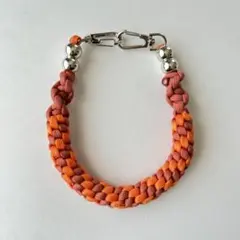 なおちん様　パラコード ハンドストラップ コーラルピンク オレンジ