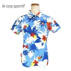 ルコックスポルティフ トロピカル柄 半袖 ポロシャツ L ゴルフウェア スポーツ