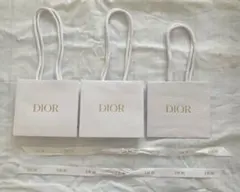 Dior ショップ袋 3点セット ホワイト　小　リボン付き　ショッパー