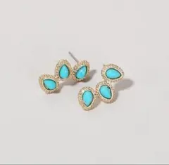 X147 大人気！ ピアス レディース ゴールド ターコイズ トルコ石