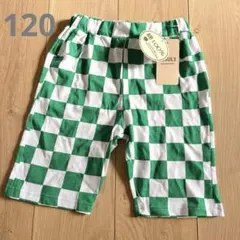 120サイズ 男の子 ハーフパンツ ズボン パンツ 緑 チェック柄 新品未使用品