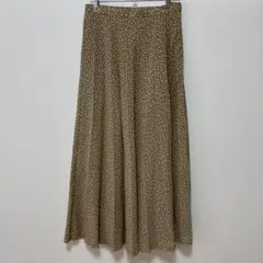 美品　ヌーベル　ロングスカート　総柄　キュプラ100% ベージュ　9号　M