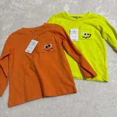 新品 綿100%キッズ長袖Tシャツ2枚セット ロンTベビー90cm