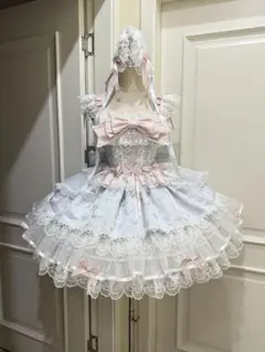 ホワイト レース ティアード ジャンパースカート ロリータ　白ロリ⭐︎ LLサイズ ホワイト レース ティアード ジャンパースカート ロリータ 白ロリ