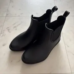 子供　長靴　レインブーツ　サイドゴア　黒　18.0cm