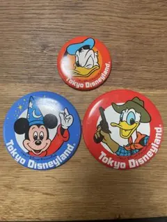 「レア」東京ディズニーランド　開園初期 ミッキーマウス ドナルドダック　缶バッジ