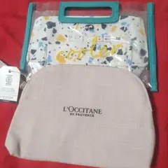 L'OCCITANE コレクションポーチ　サマークリアバッグ&ポーチブルーセット