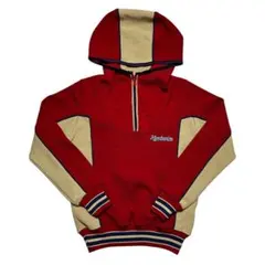 ヒステリックグラマー ハーフジップパーカー ヴィンテージ 刺繍 レッド FREE