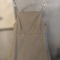 ノーブル　麻ストレッチキャミソールワンピース　ベージュ