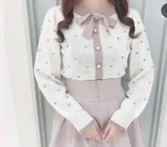 evelyn ハート刺繍ニット