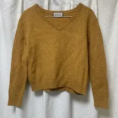 【美品】R-ISM マスタード Vネック クロップドニット