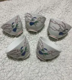 深川製磁　水引草　湯飲み 5個セット