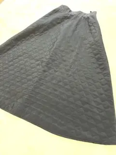【美品】キルティング フレアロングスカート ブラック Ｍサイズ しまむら
