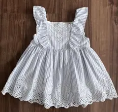美品❣️petit main ストライプ フリル トップス 110cm