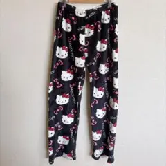 サンリオ キャラクター ルームパンツ ストレート XL 黒 フリース 部屋着
