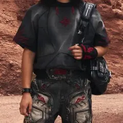 PERSONSOUL 太陽圖騰刺繡 古著 T恤 男女通用Y2K