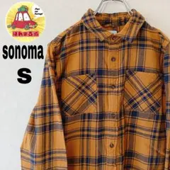 USA古着 sonoma ネルシャツ　S イエロー　ブラック　チェックのサムネイル