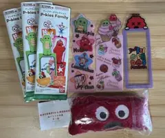 ポンキッキーズブックマークコレクションガチャピン&ムックぬいぐるみ巾着