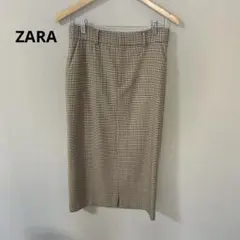 美品　ZARA 前スリット ロングスカート ペンシルスカート M Ｌ　ブラウン