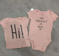 carter's ピンクロンパース＋Tシャツ 2枚セット 3m