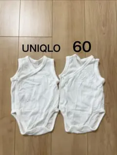 UNIQLO 前開き ボディスーツ メッシュ ノースリーブ 60 2枚