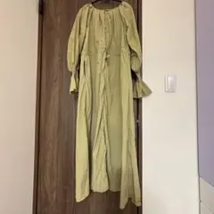 レイカズン　オリーブグリーン 長袖ロングワンピース