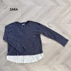 zata/trafaluc ネイビー長袖Tシャツ S/M