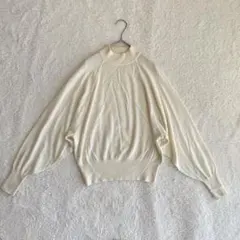 ユニクロユー ドルマンスリーブ ニット セーター モックネック M ウール混