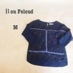 【Ｂou Feloud】綺麗目シャツ　五分袖　レース　大人可愛い　オフィス