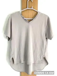 COMME CA ISM グレー Vネック Tシャツ　　サイズ11