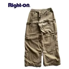 Right-on ベージュ ワイドパンツ