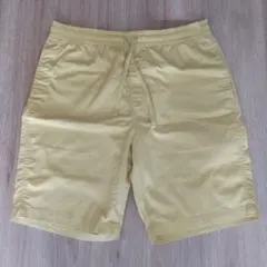 イエロー ショートパンツ ゴムウエスト