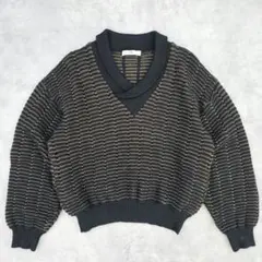ニット　セーター　ストライプ　persona grata　ブラック　ベージュ