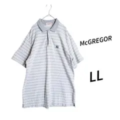 マックレガー ☆ グレー ボーダー柄 半袖 ポロシャツ LL 大きいサイズのサムネイル
