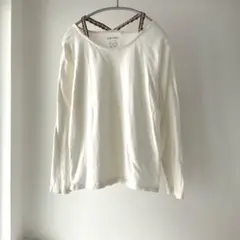 【ハートマーケット】M ストラップ付き　長袖カットソー　ロンT オフホワイト