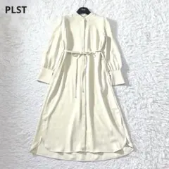 【極美品✨】PLST ロングワンピース シャツ ウエストベルトライトイエロー L