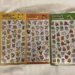 【韓国限定】ポケモン 3Dクリスタルステッカー シール　3種セット 新品