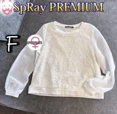 SpRay PREMIUM フロントレース 袖シアーカットソー アイボリー　長袖のサムネイル