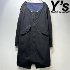 希少 美品 ワイズ ナイロン Aライン 変形 デザイン ノーカラー モッズコート