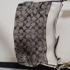 COACH ロゴ柄ショルダーバッグ ブラウン/ホワイト